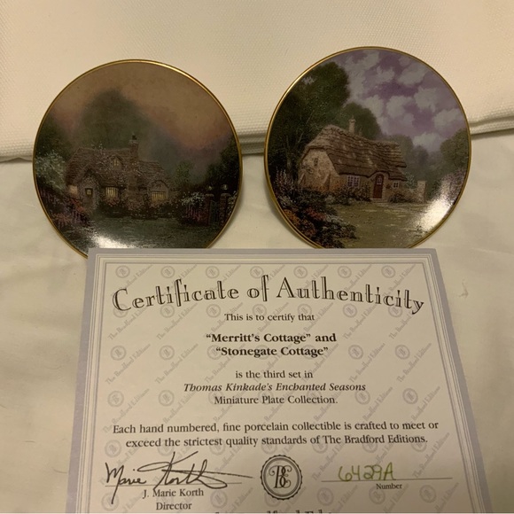 Full set of 12 Thomas Kinkade- ‘Enchanted Seasons’ Miniature Collectible plates - Picture 4 of 7